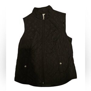 croft & barrow Black Quilted Vest with Zip